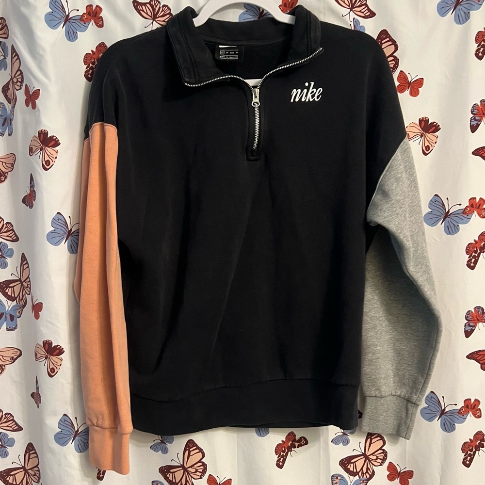 Nike colorblock slightly oversized quarter zip sweatshirt
